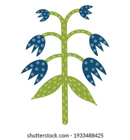 Helle schöne Blumenglocke im flachen Stil. Botanische Vektorgrafik einzeln auf weißem Hintergrund