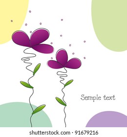 Bright beautiful flower card background