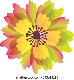 Bright beautiful flower. Vector illustration Print 