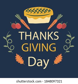 
bright beautiful illustrated autumn thanksgiving card
