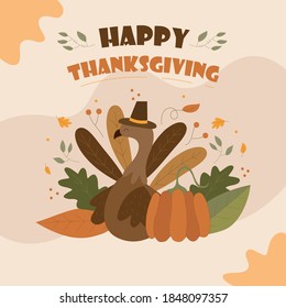 
bright beautiful illustrated autumn thanksgiving card