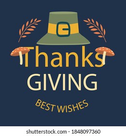 
bright beautiful illustrated autumn thanksgiving card