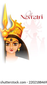 Bright and beautiful illustration of Goddess DURGA for Navratri,  festival of INDIA