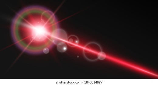 Bright beautiful laser beams on a transparent background. Scanner laser.