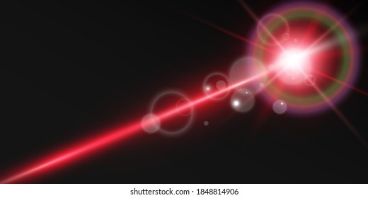 Bright beautiful laser beams on a transparent background. Scanner laser.
