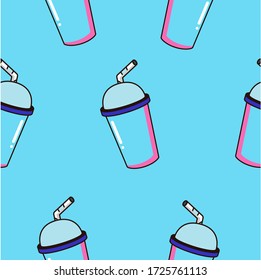 Bright beautiful pattern with drinks