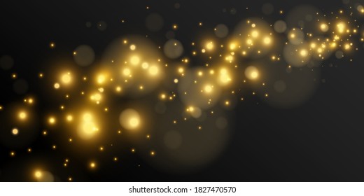 Bright beautiful sparks on a transparent background.