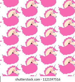 Bright beautiful spring lovely cute fairy magical colorful pattern of unicorns  vector illustration Perfect for greeting cards, textile, backgrounds