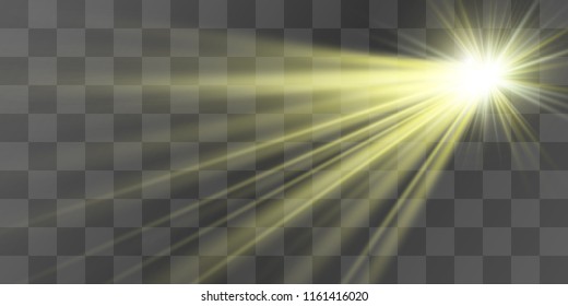 Bright beautiful star. Light from the rays.