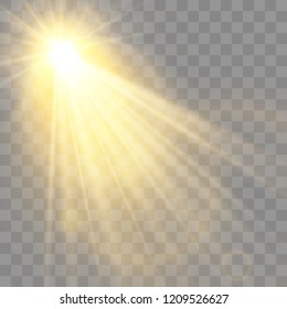 Bright beautiful star. Light from the rays.