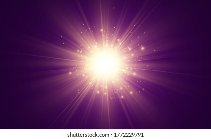 Hermosa estrella brillante. Luz de los rayos.