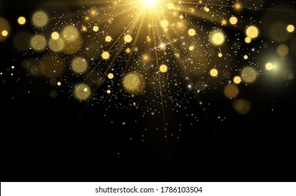 Bright beautiful star. Light from the rays.