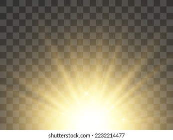 Bright beautiful star.Illustration of a light effect on a transparent background.

