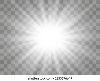 Hell schöner Stern.Illustration eines Lichteffekts auf transparentem Hintergrund.