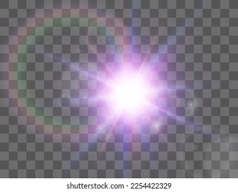 	
Bright beautiful star.Illustration of a light effect on a transparent background.