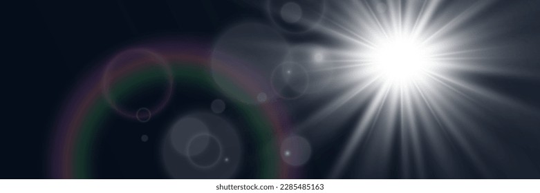 Bright beautiful star.Illustration of a light effect on a transparent background.