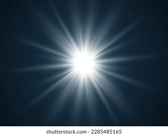 Hermosa estrella brillante.Ilustración de un efecto luminoso sobre un fondo transparente.