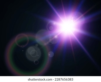 	
Bright beautiful star.Illustration of a light effect on a transparent background.	