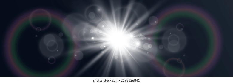 Hermosa estrella brillante.Ilustración de un efecto luminoso sobre un fondo transparente.	