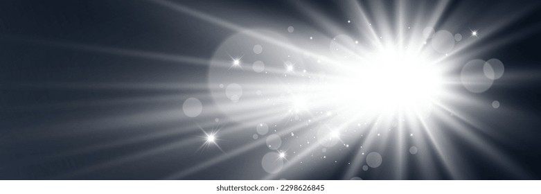 Bright beautiful star.Illustration of a light effect on a transparent background.	