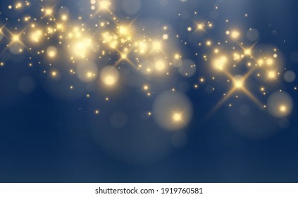 Hermosas estrellas brillantes. Ilustración vectorial con efecto luminoso sobre un fondo transparente.