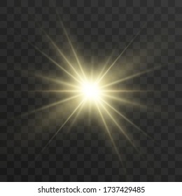 Bright beautiful star.Vector illustration of a light effect on a transparent background. - Shutterstock ID 1737429485