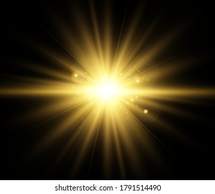Bright beautiful star.Vector illustration of a light effect on a transparent background.