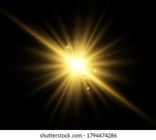 Hermosa estrella brillante.Ilustración vectorial de un efecto de luz sobre un fondo transparente.