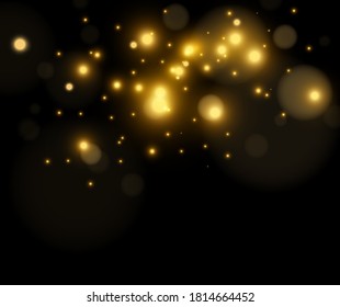 Bright beautiful star.Vector illustration of a light effect on a transparent background.