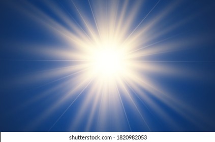 Bright beautiful star.Vector illustration of a light effect on a transparent background.