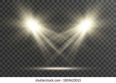 Bright beautiful star.Vector illustration of a light effect on a transparent background.