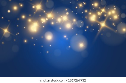 Bright beautiful star.Vector illustration of a light effect on a transparent background.	
