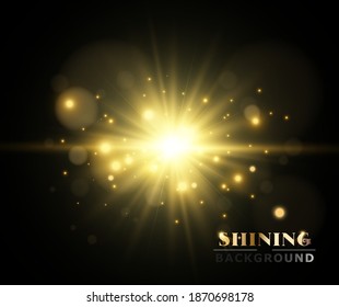 Hermosa estrella brillante.Ilustración vectorial de un efecto de luz sobre un fondo transparente.