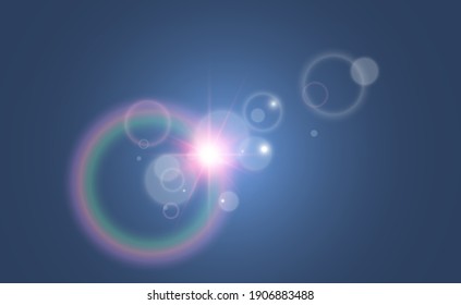Bright beautiful star.Vector illustration of a light effect on a transparent background.