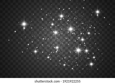 Bright beautiful star.Vector illustration of a light effect on a transparent background.