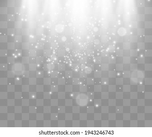 Bright beautiful star.Vector illustration of a light effect on a transparent background.	
