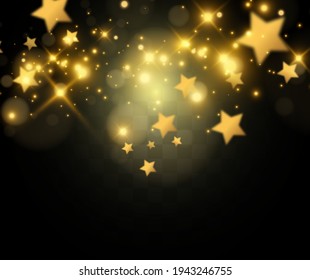 Hermosa estrella brillante.Ilustración vectorial de un efecto de luz sobre un fondo transparente.	
