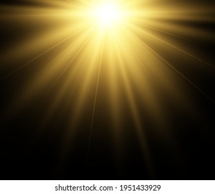 Bright beautiful star.Vector illustration of a light effect on a transparent background.