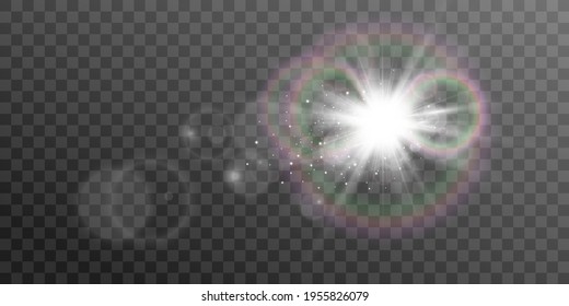 Hermosa estrella brillante.Ilustración vectorial de un efecto de luz sobre un fondo transparente.	
