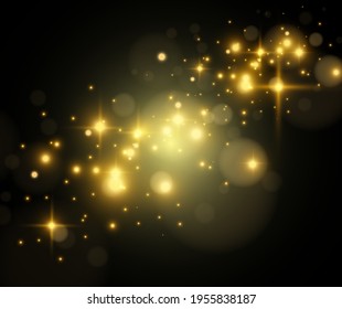 Bright beautiful star.Vector illustration of a light effect on a transparent background.