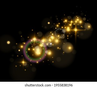 Bright beautiful star.Vector illustration of a light effect on a transparent background.