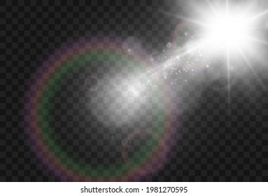 	
Bright beautiful star.Vector illustration of a light effect on a transparent background.	

