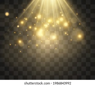 Bright beautiful star.Vector illustration of a light effect on a transparent background.	
