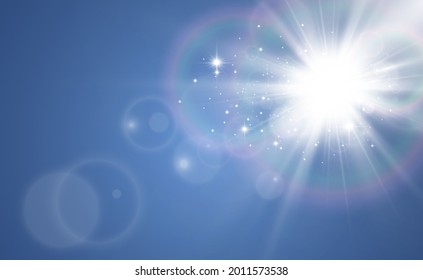 Bright beautiful star.Vector illustration of a light effect on a transparent background.