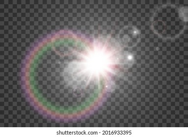 Hermosa estrella brillante.Ilustración vectorial de un efecto de luz sobre un fondo transparente.	

