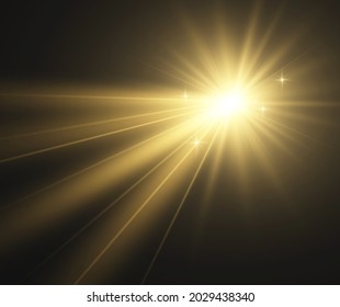 Bright beautiful star.Vector illustration of a light effect on a transparent background.	
