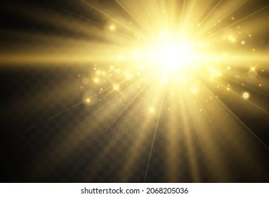 Hermosa estrella brillante.Ilustración vectorial de un efecto de luz sobre un fondo transparente.