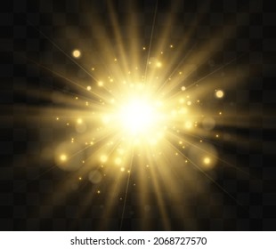 	
Bright beautiful star.Vector illustration of a light effect on a transparent background.	
