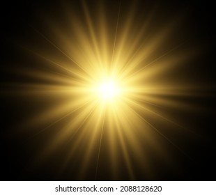 Bright beautiful star.Vector illustration of a light effect on a transparent background.	
