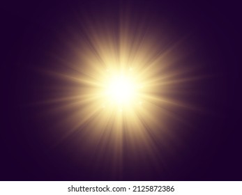 Hermosa estrella brillante.Ilustración vectorial de un efecto de luz sobre un fondo transparente.